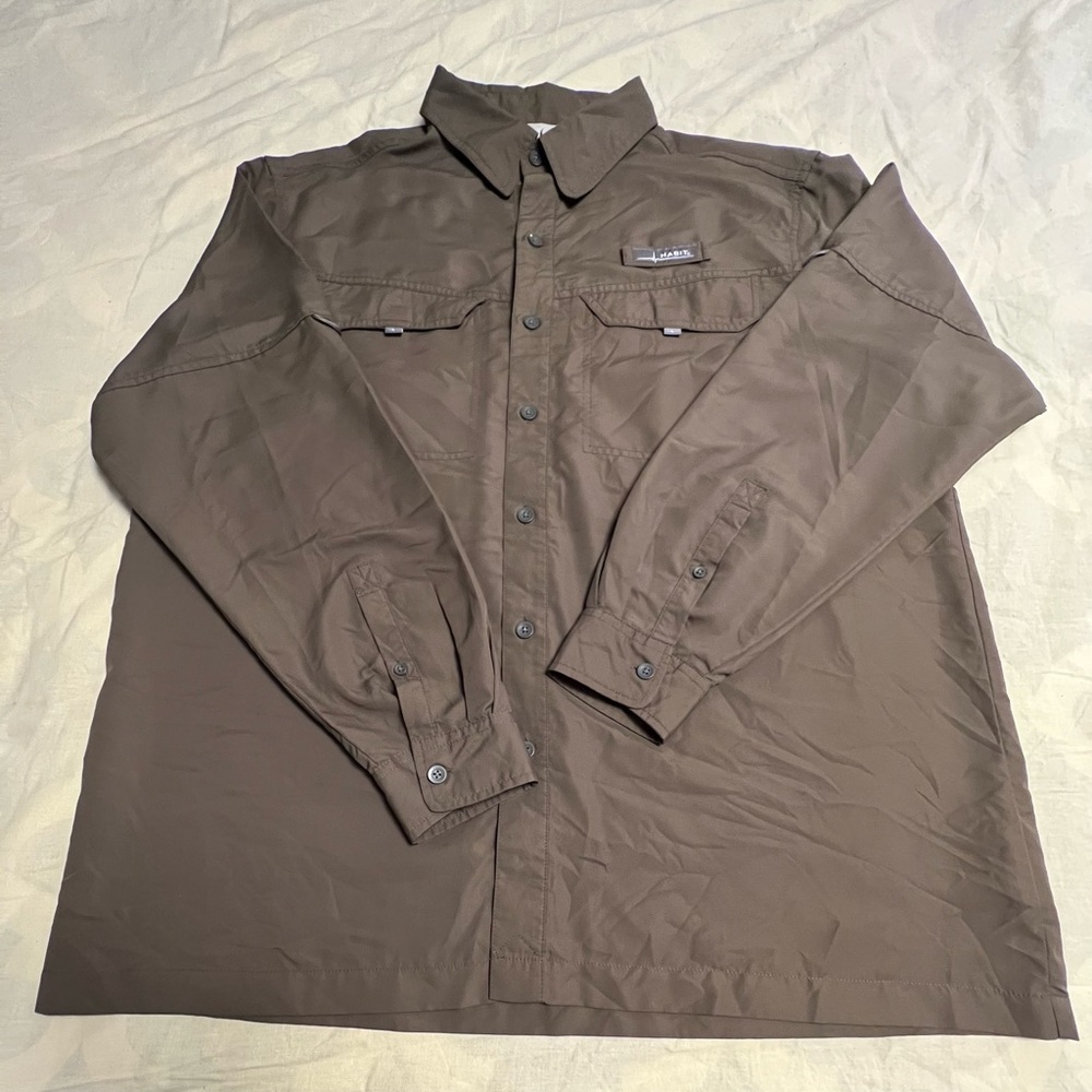 habit mens belcoast long sleeve river guide fishing shirt XL